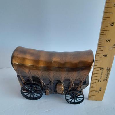 Diecast Covered wagon Coin Piggy bank Farmer's State Bank, Brush Colorado