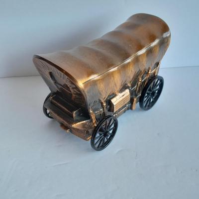 Diecast Covered wagon Coin Piggy bank Farmer's State Bank, Brush Colorado