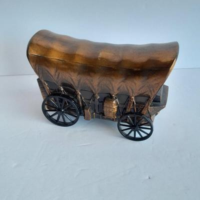 Diecast Covered wagon Coin Piggy bank Farmer's State Bank, Brush Colorado