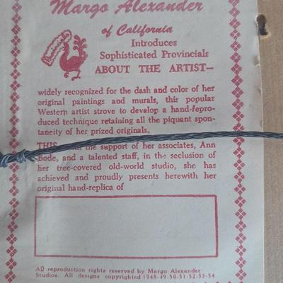 Four framed Margo Alexander of California Sophisticated Provincials early screen prints