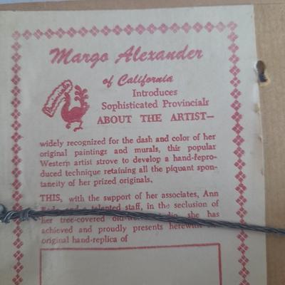 Four framed Margo Alexander of California Sophisticated Provincials early screen prints