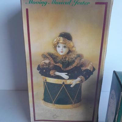 Moving musical Jester, New in box with North Pole Express train car