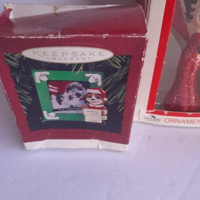 Betty Boop Christmas Ornament with two Hallmark Collectible ornaments