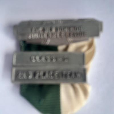 Two military badges and US hat pin