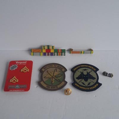 Military Velcro backed patches and Vanguard Military pins and bars
