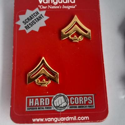 Military Velcro backed patches and Vanguard Military pins and bars