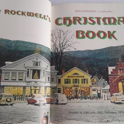 Christmas Norman Rockwell books with a Norman Rockwell Christmas ornament