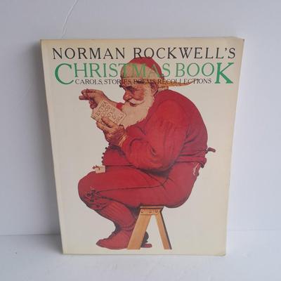 Christmas Norman Rockwell books with a Norman Rockwell Christmas ornament