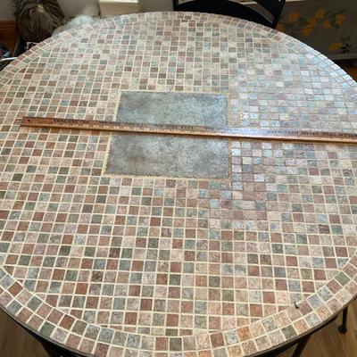 Iron Table and Four Chairs.  42â€ round