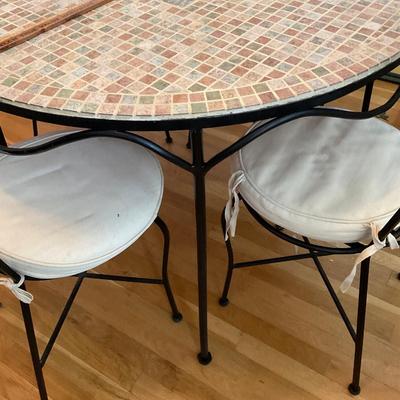 Iron Table and Four Chairs.  42â€ round