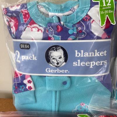 Lot of NEW Kids Pajamas Gerber Blanket Sleepers 8 Pairs