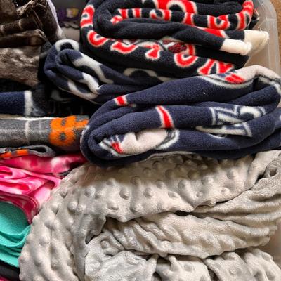 Big Lot of Fleece Fabric DIY Blankets - Some New With Tags