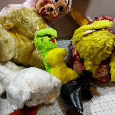 Vintage Donkey, Puppies and Poodles, Rubber Faced Rabbit 