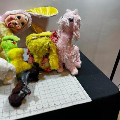 Vintage Donkey, Puppies and Poodles, Rubber Faced Rabbit 