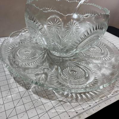 Ginormous Punch Bowl with Tray IN original Box 