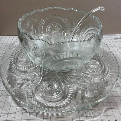Ginormous Punch Bowl with Tray IN original Box 