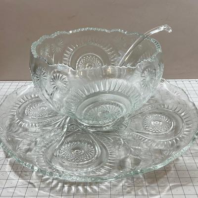 Ginormous Punch Bowl with Tray IN original Box 