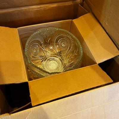 Ginormous Punch Bowl with Tray IN original Box 