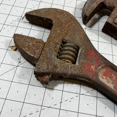 (2)  18" Pipe Wrench and a 20" Crescent Wrench 
