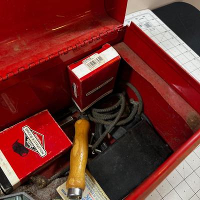 Red Metal Tool Box 