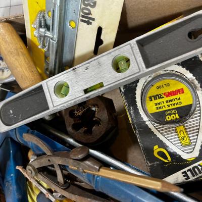 Miscellaneous Tools: Tin Snips, Hammer, Chalk Line, Level 