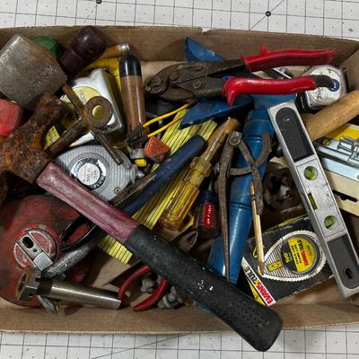 Miscellaneous Tools: Tin Snips, Hammer, Chalk Line, Level 