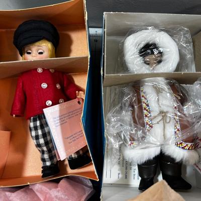 (8) 6" Madame Alexander Dolls: Tunisia, Hawaii and Alaska, Friar Tuck, Australia, Robin Hood, Red Boy 