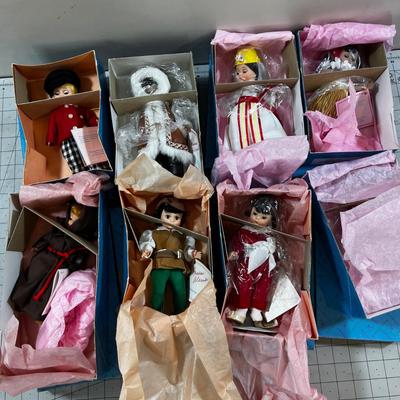 (8) 6" Madame Alexander Dolls: Tunisia, Hawaii and Alaska, Friar Tuck, Australia, Robin Hood, Red Boy 