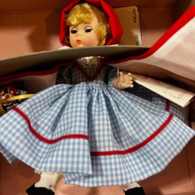 (5) 8" Madame Alexander Dolls; Scarlet, Jo, Jumping Joan, Marie and Red Riding Hood