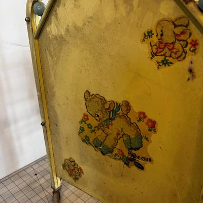 Yellow Toy Metal Baby Crib
