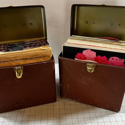 2 Metal Containers full of 78 Records 
