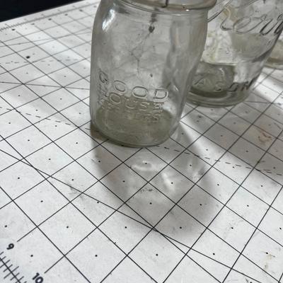 Clear Antique Different Brands of Mason Jars 