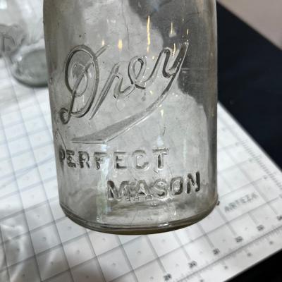 Clear Antique Different Brands of Mason Jars 