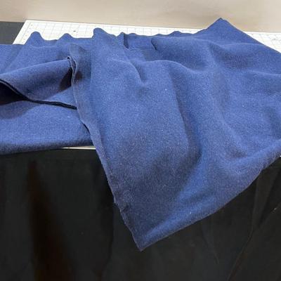 Blue Wool Blanket with edge Cut off 
