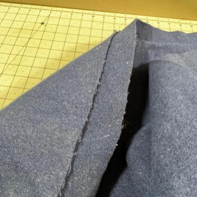 Blue Wool Blanket with edge Cut off 