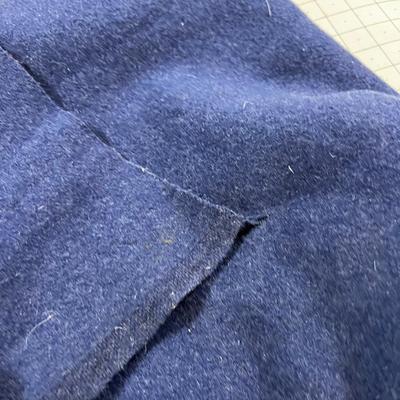 Blue Wool Blanket with edge Cut off 