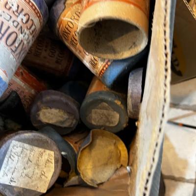Large Box of Antique Edison Record Cylinder 