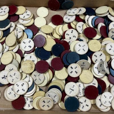 Antique Clay Poker Chips 