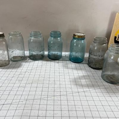 Lot of Antique Mason Jar (7) 