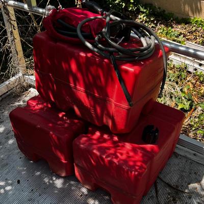(3) 10 Gallon Boat Fuel Tanks with Primer Hoses