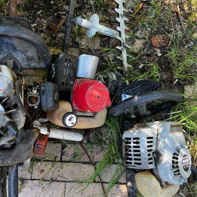 Leaf Blower and 3 Hedge Trimmers