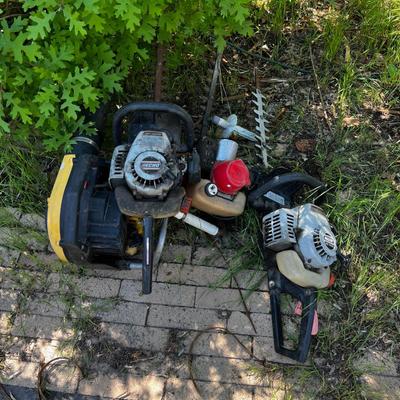 Leaf Blower and 3 Hedge Trimmers