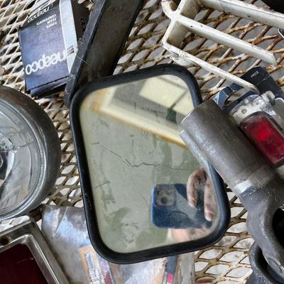 Pile O Car Parts; U-joint, Oil Filter, Mirrors