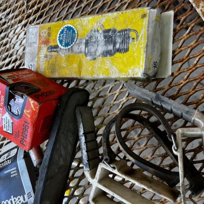 Pile O Car Parts; U-joint, Oil Filter, Mirrors