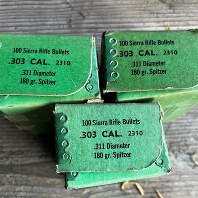 3 Boxes of 303 Caliber 100 Grain Bullets