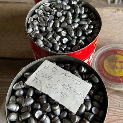 3 Coffee Cans Full of 45 Auto Lead Bullets 