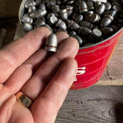 3 Coffee Cans Full of 45 Auto Lead Bullets 