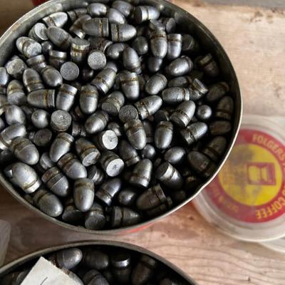 3 Coffee Cans Full of 45 Auto Lead Bullets 