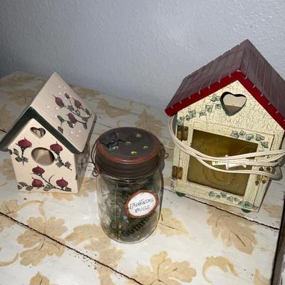 Lighted Bird Houses and Lightning Bug Jar