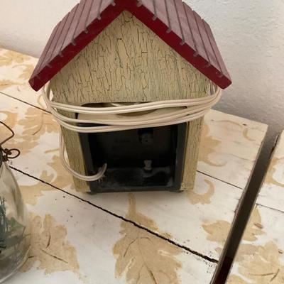 Lighted Bird Houses and Lightning Bug Jar